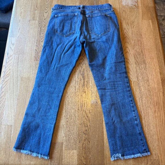 Old Navy Cropped Kick Flare Jeans Raw Hem Size 4 - Picture 3 of 13